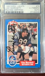 1988 Swell Greats GINO MARCHETTI Signed AUTO CARD #75 PSA/DNA COLTS - Picture 1 of 2