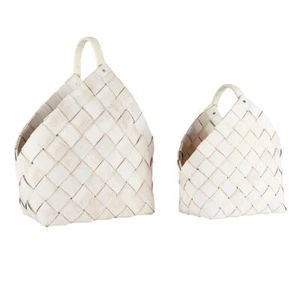 Nested Wood Fiber Picnic Baskets 20in x 24in Warm White Party Storage Basket - Picture 1 of 3