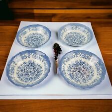 J&G MEAKIN Royal Staffordshire Avondale Blue 6 1/2 Soup Cereal Bowls Set of 4