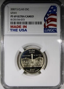 2007-S Proof Clad Utah Washington Quarter NGC PR69 ULTRA CAMEO - Picture 1 of 2