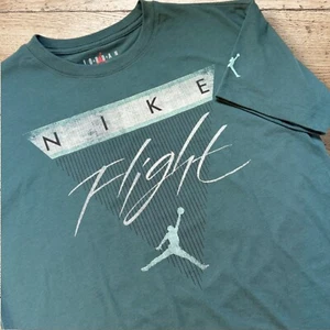 Jordan Nike Girls' Flight Jumpman T-Shirt NWT - Size L - Oxidized Green - Picture 1 of 7