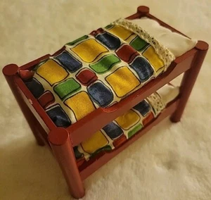 Dollhouse Scale Children Bedroom Bunk Bed  Miniature Kids Furniture Accessories  - Picture 1 of 5