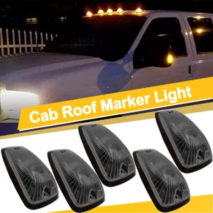 5x Smoked Lens Amber LED Cab Marker Roof Light for 88-02 Chevy/GMC Pickup Trucks - Picture 1 of 14