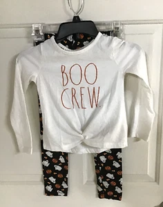 Rae Dunn Girls 6X Boo Crew Halloween Shirt and Leggings Set - Picture 1 of 7