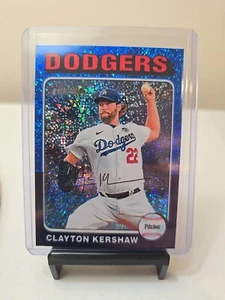 2024 Topps Heritage Blue Sparkle Chrome Clayton Kershaw Los Angeles Dodgers #386 - Bild 1 von 2