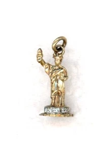 VINTAGE ~ FREIHEITSSTATUE" ~ CZ 's & STERLINGSILBER CHARM - Bild 1 von 2