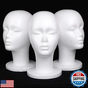 Leeven 3 Packs Foam Wig Head Female Styrofoam Mannequin Head Stand for wigs f - Picture 1 of 5