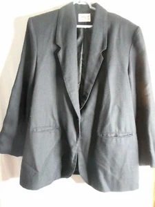 Vintage Black Blazer Size 16 Jacket Pockets - Picture 1 of 7