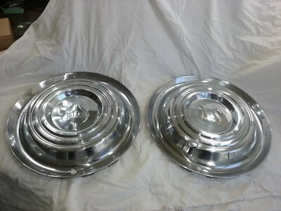 1956 DeSoto Hub Caps 15" Stainless Set Of 2     -  H87 - Image 1 of 4