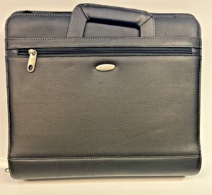 SAMSONITE Portafolio Organizador de Cuero Negro Carpeta de 3 Anillos Bolsillos con Cremallera Asas - Imagen 1 de 5