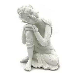 Estatua de Buda Durmiente Blanca Decoración 9,5 pulgadas - Imagen 1 de 8
