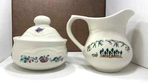 Pfaltzgraff Apple Valley Sugar Bowl with Lid and Creamer Bunnies W/Original Box! - Picture 1 of 7
