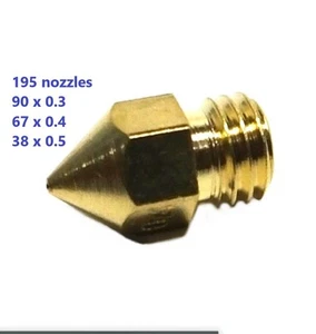 195 x IMPRIMANTE 3D BUSES LAITON 0,3mm, 0,4mm, 0,5mm, filetage M6 1,75mm ACHAT EN GROS - Photo 1/1