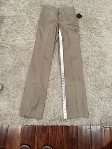 Pantalones de vestir Berle Performance sarga frente plano caqui 100 % algodón cintura 28 nuevos con etiquetas— - Imagen 1 de 11
