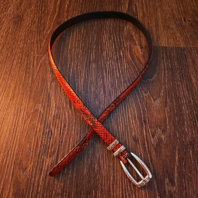 Brighton Classics Women's Red Snakeskin Print Belt Size M (32) - Image 1 of 4