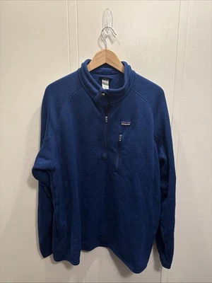 Pullover Patagonia XL Azul Cuarto Cremallera Polar Manga Larga Foto 1 de 4