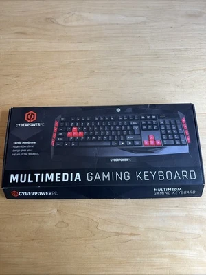 Cyberpower PC Gaming Keyboard Multimedia Gaming Wired USB Keyboard BNIP - Image 1 of 4