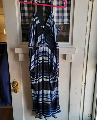 Maxi vestido sin mangas para mujer BCBG Generation negro gris azul talla grande Foto 1 de 4