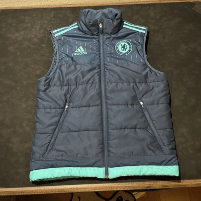 Chaqueta Chaleco acolchado cortavientos vintage Chelsea FC Adidas Alternate 2015 2014 Y2K Foto 1 de 4