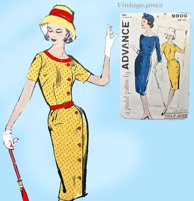 Vestido Advance 9900: Años 60 Sin Cortar Talla Grande Mid Mod 43 Busto Vintage Patrón de Costura Foto 1 de 4