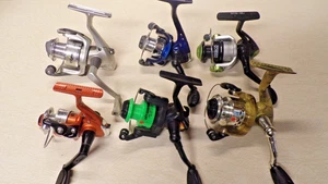 6 - CRAPPIE, PERCH, ECT. SPINNING FISHING REELS - REELS WORK GOOD - Picture 1 of 7