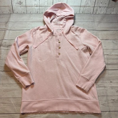 Suéter con Capucha Eddie Bauer 1/4 Botón Rosa Para Mujer Talla Mediana Foto 1 de 4