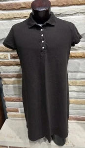 Robe chemise marron boutons col modeste femme Lands End taille L 14-16 S/S - Photo 1/6