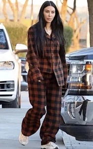 Top de pijamas de vacaciones Skims a cuadros de jaspe a cuadros búfalo solo talla M - Imagen 1 de 12