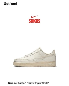 Nike Air Force 1 Dirty Triple White - Picture 1 of 7