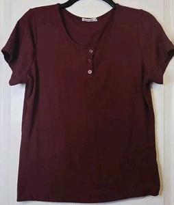 Womens Burgundy Casual Top,Soft,Size 1X,Heart Hips - Picture 1 of 8