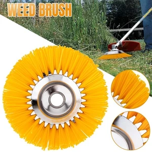 8 Inch Nylon Brushcutter Strimmer Brush Head For Moss and Path Weed Removal - Picture 1 of 16