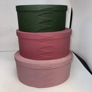 Vintage Nistkästen aus Holz mit Deckel 3er Set Bugholz - Bild 1 von 5