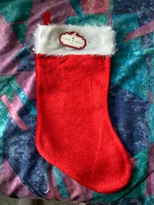 Trim A Home CALZA DI NATALE Calza Babbo Natale Vacanze ROSSO Bordo Pelliccia Ecopelliccia NUOVO - Foto 1 di 2