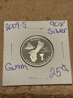 WN3 - 2009 S GUAM PROOF QUARTER 90% SILVER WASHINGTON - Image 1 of 2