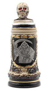 Sensenmann Bierkrug  mit Totenkopf 1423-9010 NEU - Picture 1 of 3
