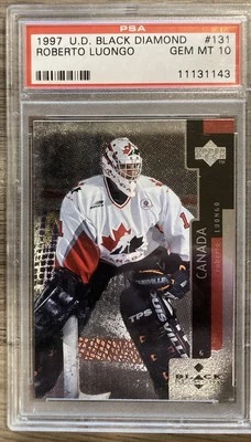 Roberto Luongo 1997 Upper Deck Black Diamond #131 Rookie Card PSA 10 HOF Pop 70 - Image 1 of 2