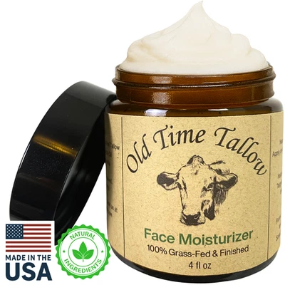 Organic Tallow Face Moisturizer 100% Grass Fed USA Made Natural Anti Aging Cream - Image 1 of 4