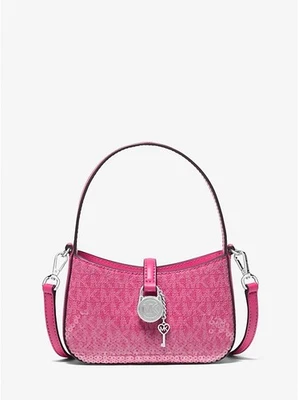 Michael Kors Lyra XS Mini Signature Logo Crossbody Dragon Fruit Pink  35R5S1YC0B - Image 1 of 3