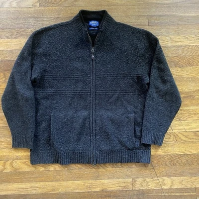 Pendleton Charcoal Gray Zip Up Sweater XL Washable Wool - Image 1 of 4