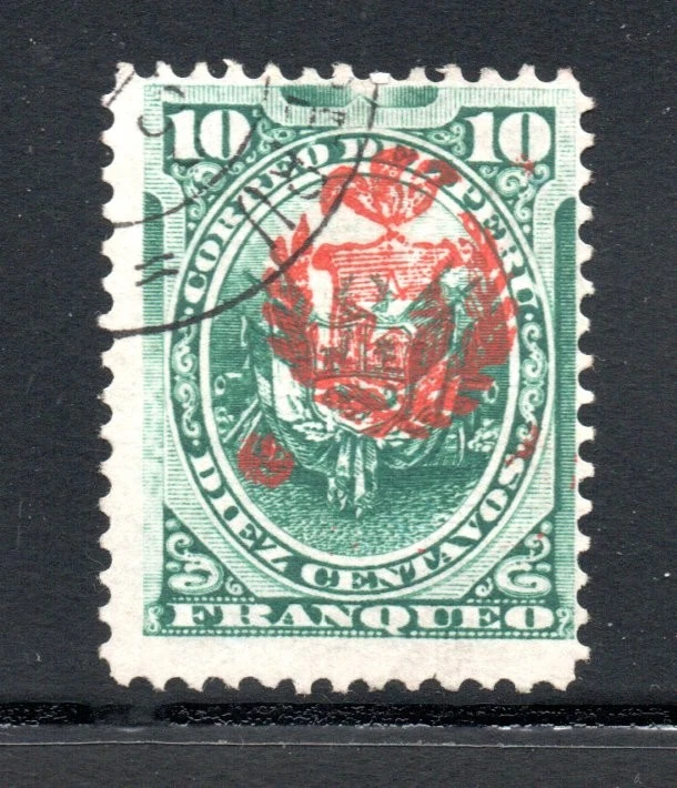 PERÚ, VARIEDAD ESCUDO DE CHILE DESPLAZADO, GUERRA DEL PACÍFICO (AGOS501) Foto 1 de 1