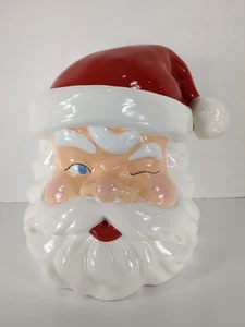 Pottery Barn Kids zwinkernder Weihnachtsmann Keksdose 10,5" hoch Weihnachten Vintage 2013 - Bild 1 von 7