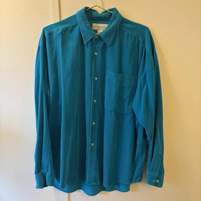 Pana con botones informal azul ancla vintage manga larga para hombre XL 100 % algodón Foto 1 de 4