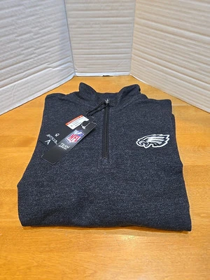 Pullover Philadelphia Eagles Logo Media Cremallera Gris Carbón Antigua Para Mujer L Nuevo Con Etiquetas Foto 1 de 4