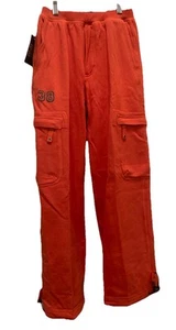 VTG Nesi A.G Sweat Pants Boys XL(12) Orange Baggy Cargo Y2K Skate Steampunk NEW - Picture 1 of 18