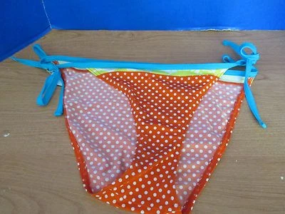GAP BODY~PANTALONES DE TRAJE DE BAÑO BIKINI CON CUERDAS A LUNARES NARANJA~Medianos para mujer Foto 1 de 2
