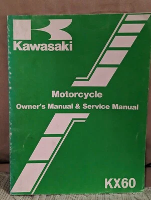 Kawasaki KX60 KX 60 B3 1986 86 manual del propietario y taller de servicio 99920-1370-01 fabricante de equipos originales Foto 1 de 4