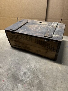 1917 Anheuser Busch Bevo Wood Crate Wood Box Budweiser UNION MADE Beer Crate - Picture 1 of 16