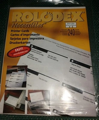 Tarjetas de visita imprimibles Rolodex para archivo de tarjetas de visita rotativas 240 67620 Foto 1 de 2