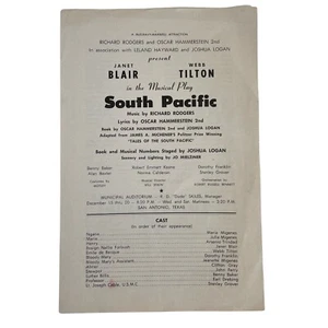 Touring Company Program for South Pacific Janet Blair Webb Tilton San Antonio TX - Picture 1 of 4