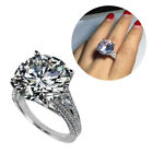 Luxurious Sparkling Four Prong Faux Diamond Ring Women Men Gift Wedding Jewelry